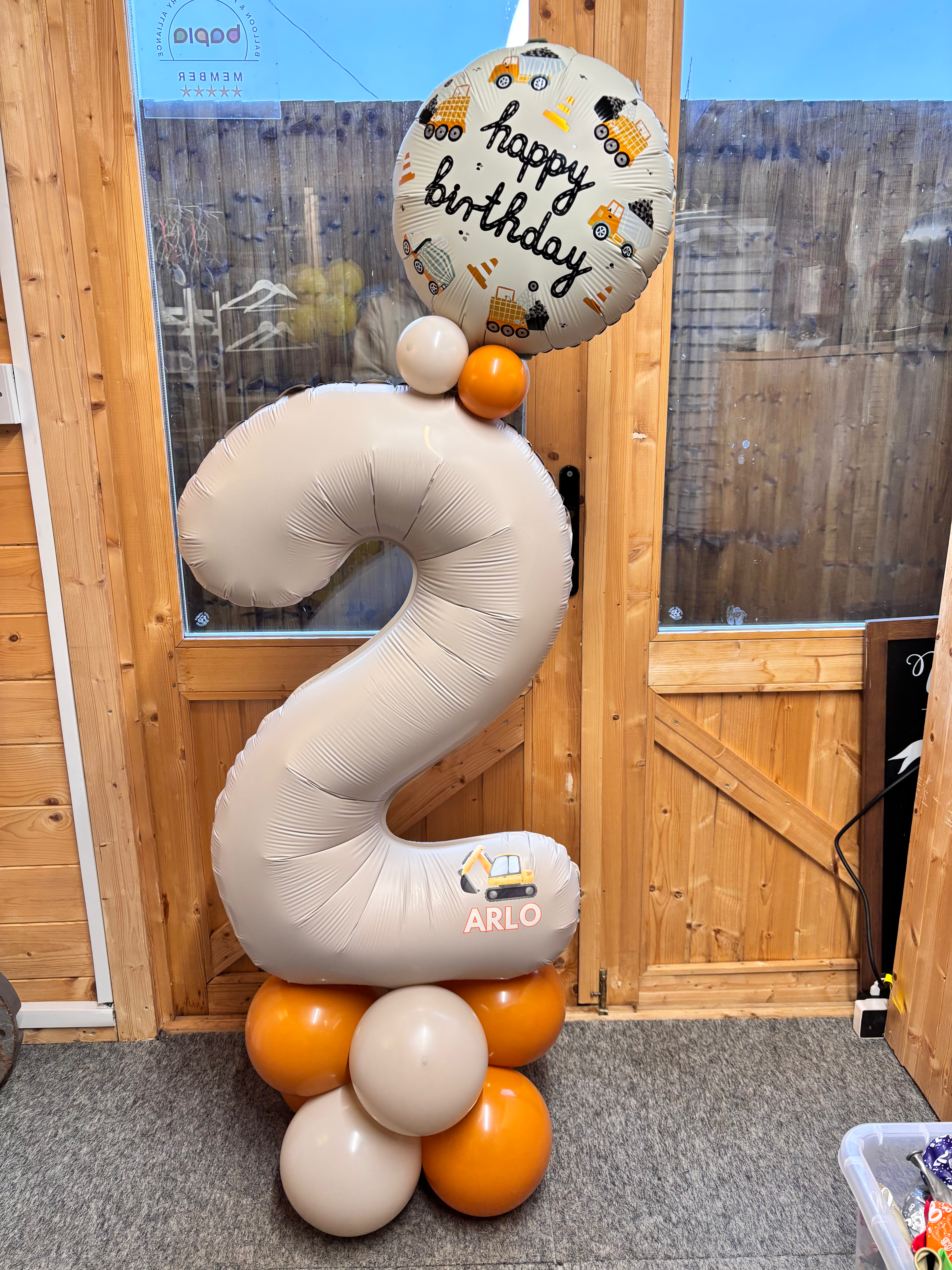 Construction Trucks Balloon Number Stack