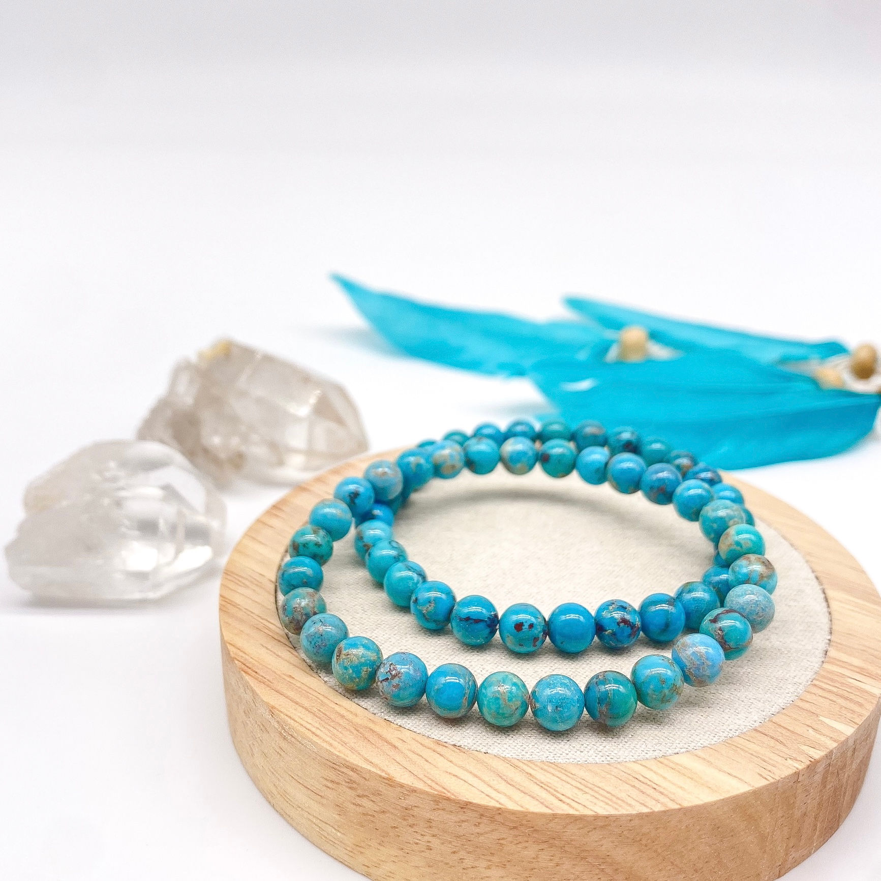 Turquoise Beaded Bracelet - December Birthstone