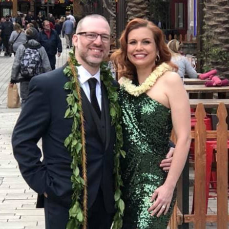 Professional voice actor Tom Dheere and his wife, newly married in Las Vegas in 2019, featured in the Not Silent Voiceover Blog Archive.