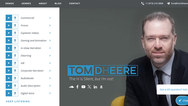 The website home page of Tom Dheere, voice actor.