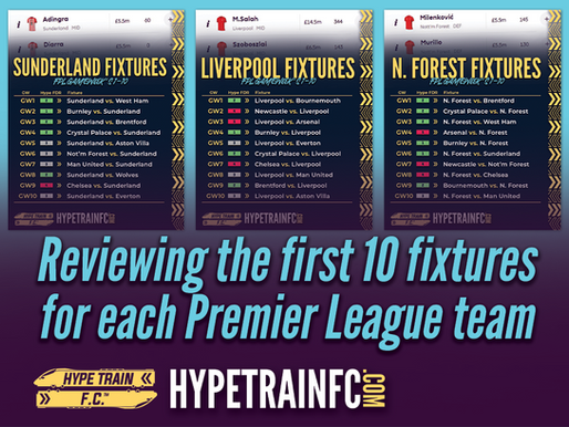 Reviewing the first 10 fixtures for each Premier League team ahead of FPL Gameweek 1