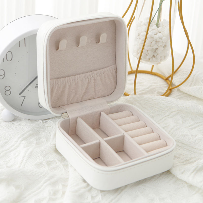 Miniatura: 1pcs Single Layer Storage Box Ladies Travel Leather Jewelry Box Classic Black Pu