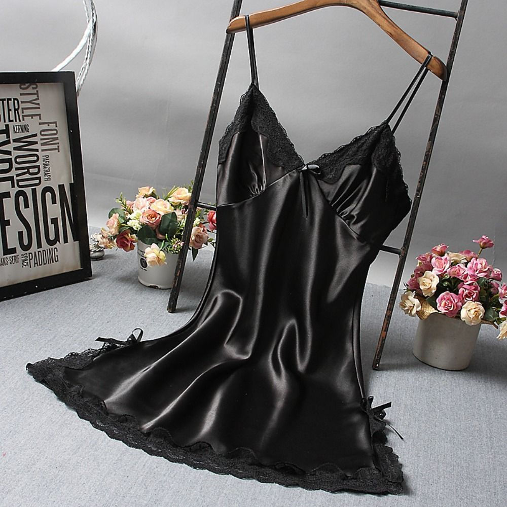 Sexy Lace Patchwork Camisola Lingerie Nighty Wedding Dress Sleep Wear Nightdress