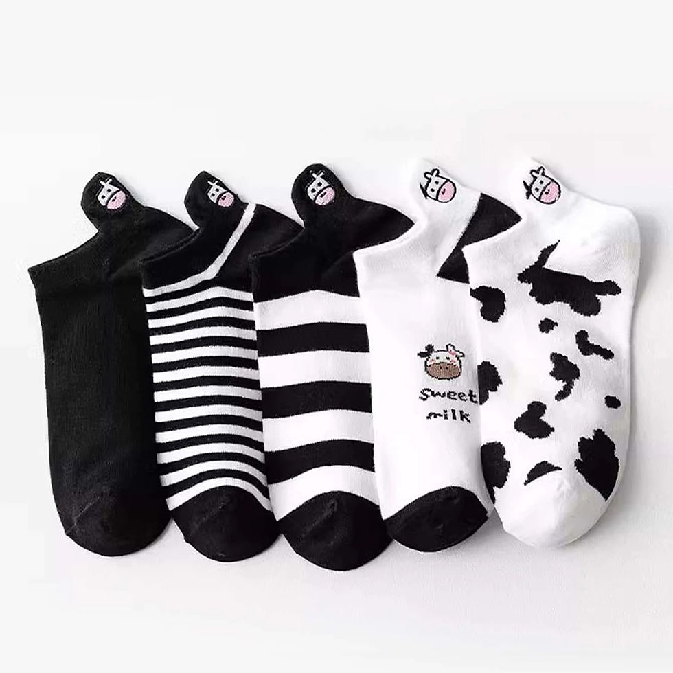 Thumbnail: 5 Pairs/Lot Summer Women Cartoon Short Socks Animal Print Low Tube Cool Socks Se