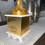 Thumbnail: Mubarak Alaykom Shahar Ramadan Wooden Lantern White and Gold