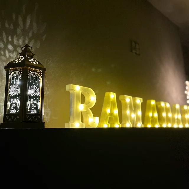 Thumbnail: RAMADAN MUBARAK LED LETTERS WHITE OR GOLD
