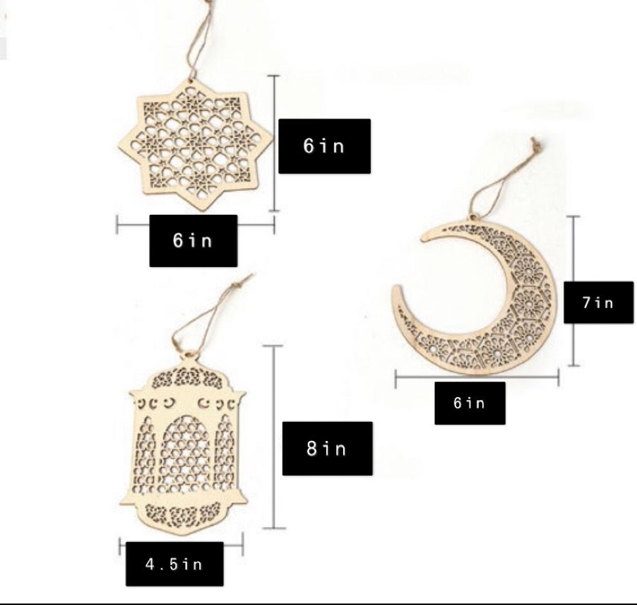 Thumbnail: 3 Piece Ramadan/Eid Hanging Ornaments 