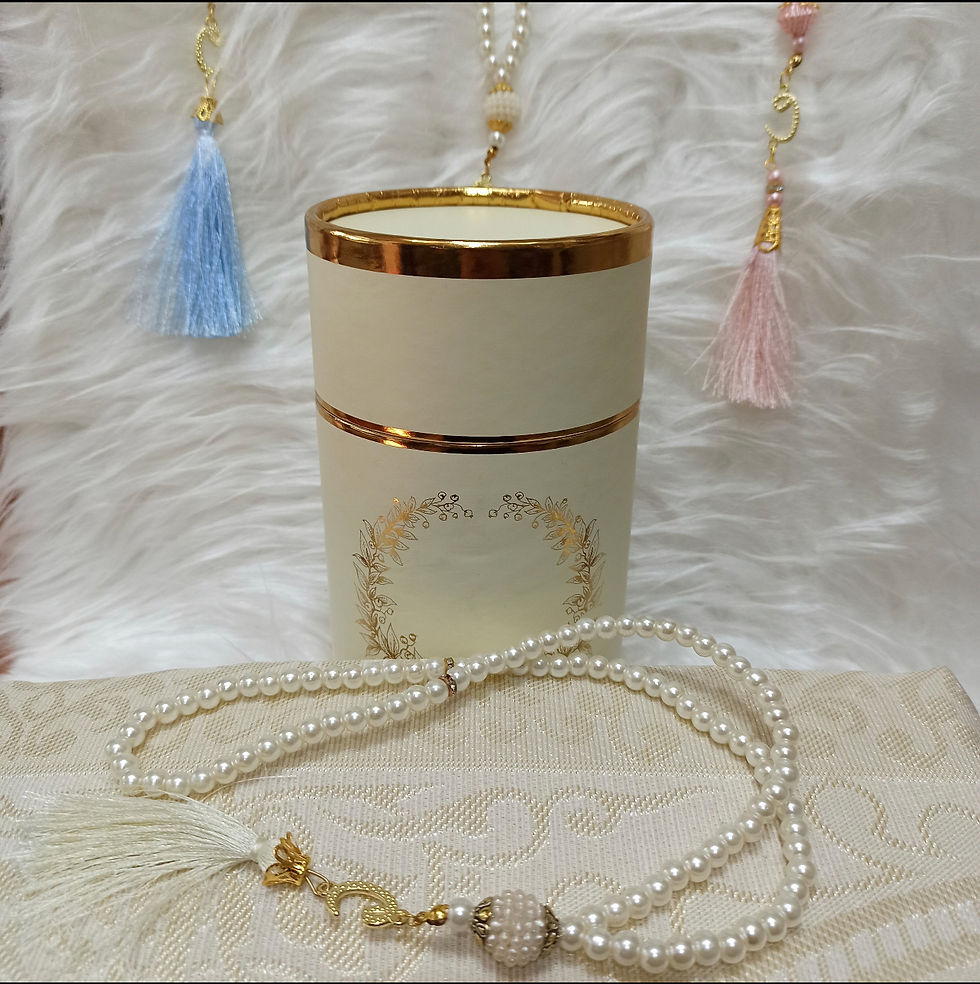 Thumbnail: Muslim Prayer Rug and Prayer Beads with Elegant Cylinder Gift Box Multiple color