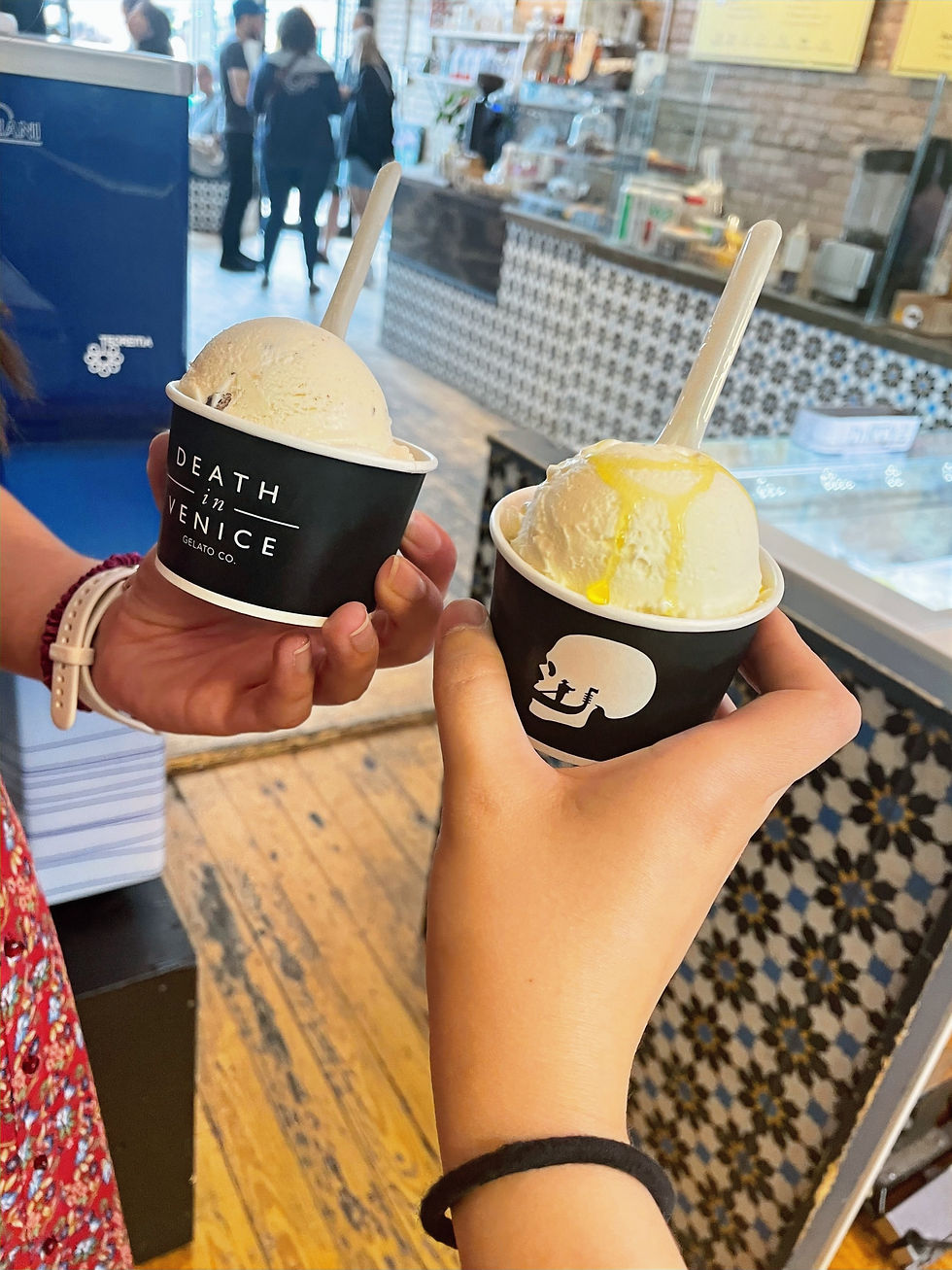 scoops of gelato at Death in Venice