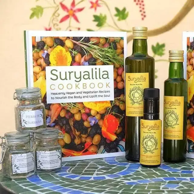the Suryalila cookbook and olive oil