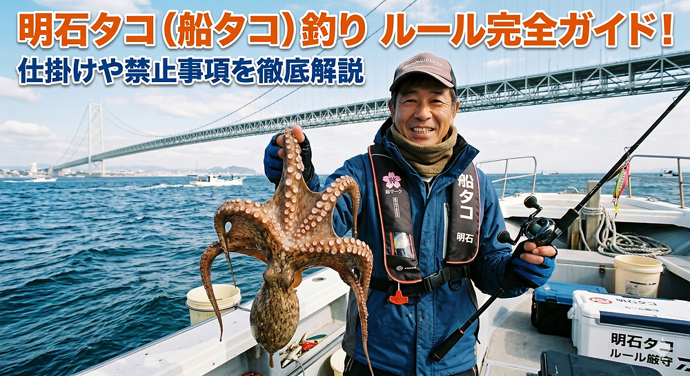 Kreatives Bild zu 【2026年最新】明石タコ(船タコ)釣りのルール完全ガイド!仕掛けや禁止事項を徹底解説 【2026年最新】明石タコ(船タコ)釣りのルール完全ガイド!仕掛けや禁止事項を徹底解説 Bildidee