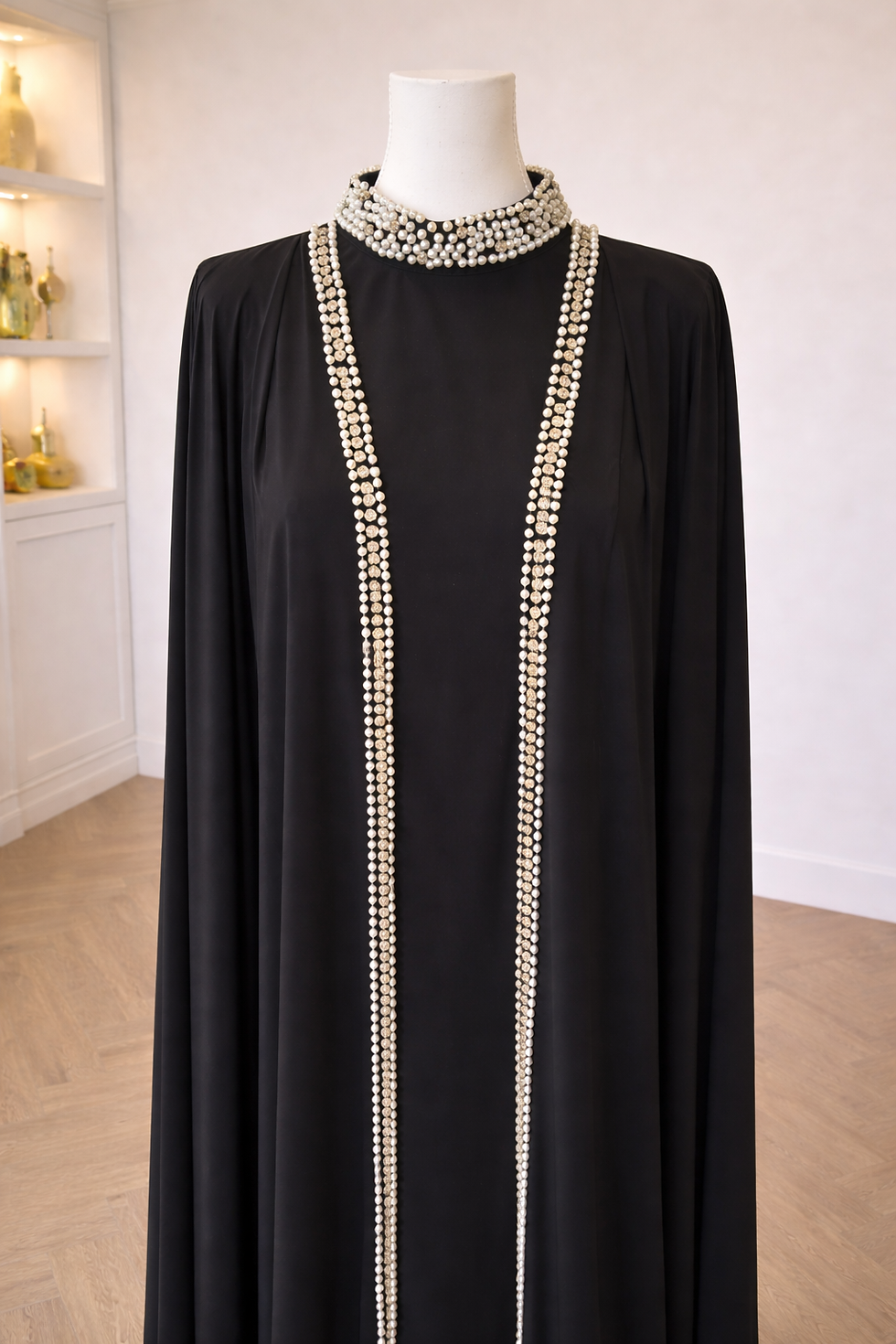 Thumbnail: Noir Pearl Cape Gown