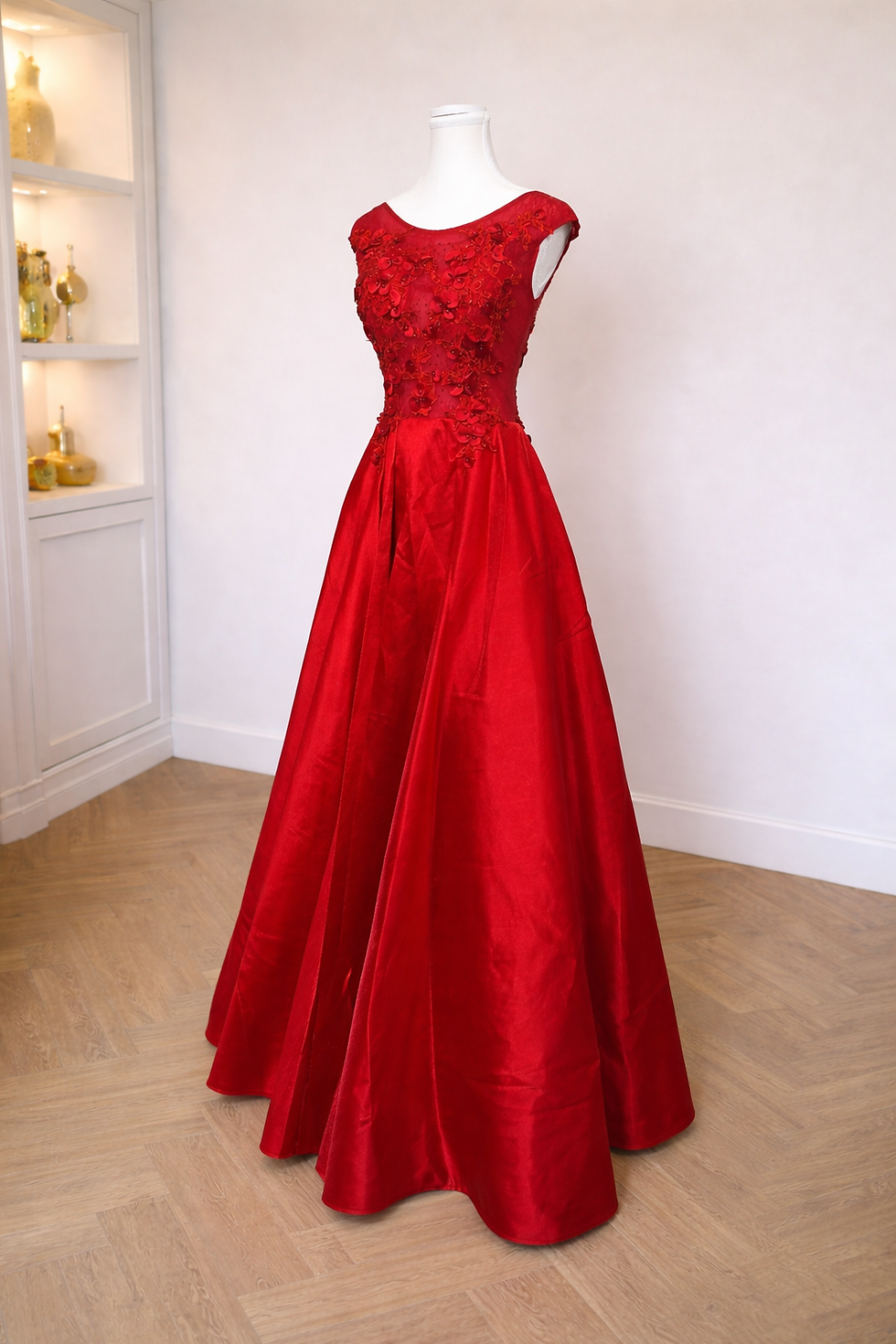 Thumbnail: Ruby Blossom Lurex Gown