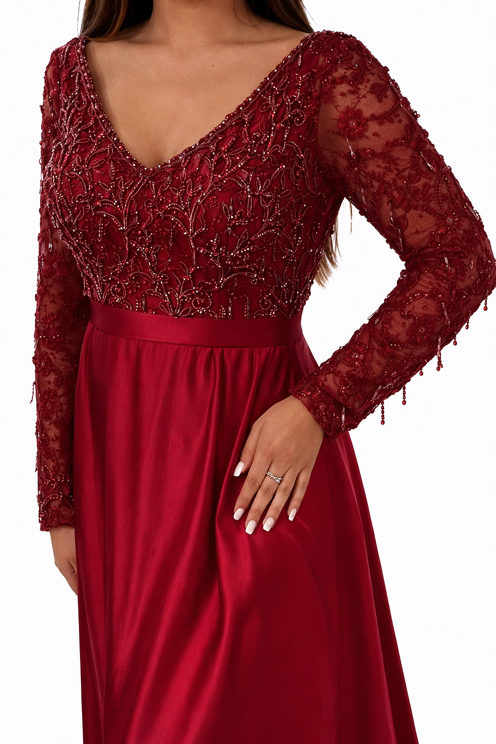 Thumbnail: Ruby Satin Evening Gown