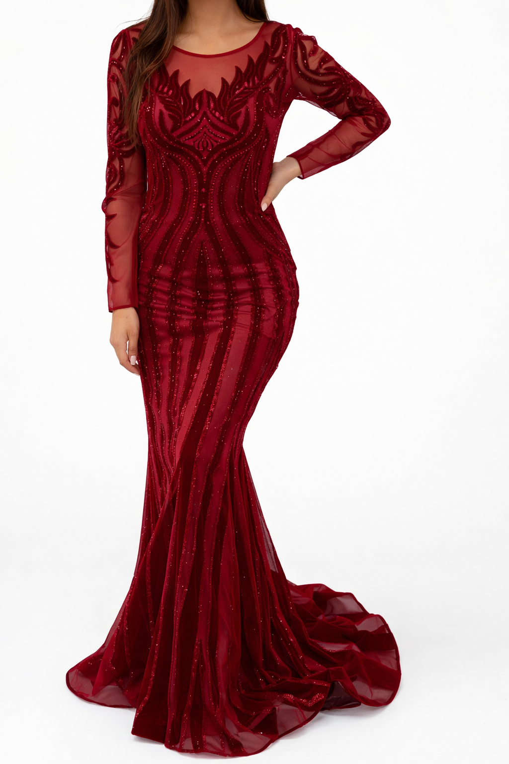 Merlot Mirage Evening Dress