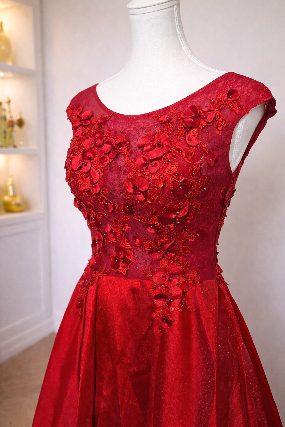 Thumbnail: Ruby Blossom Lurex Gown