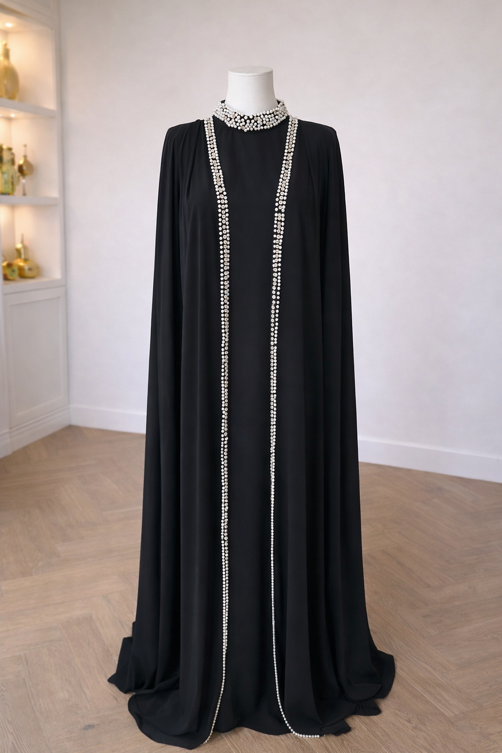Thumbnail: Noir Pearl Cape Gown