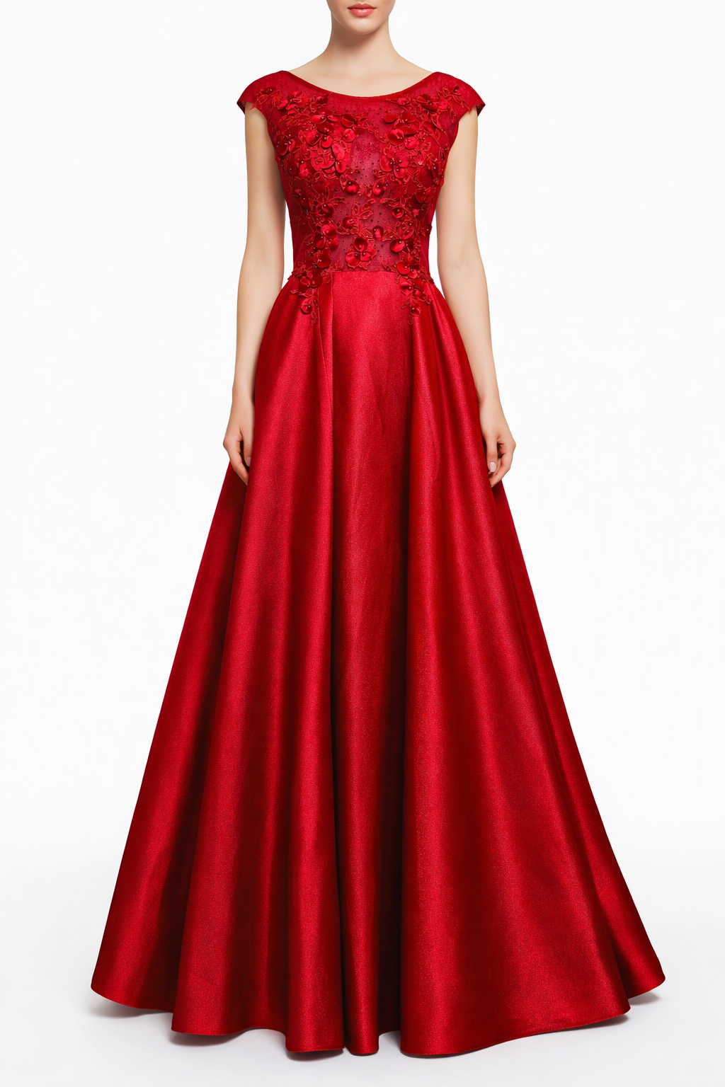 Ruby Blossom Lurex Gown