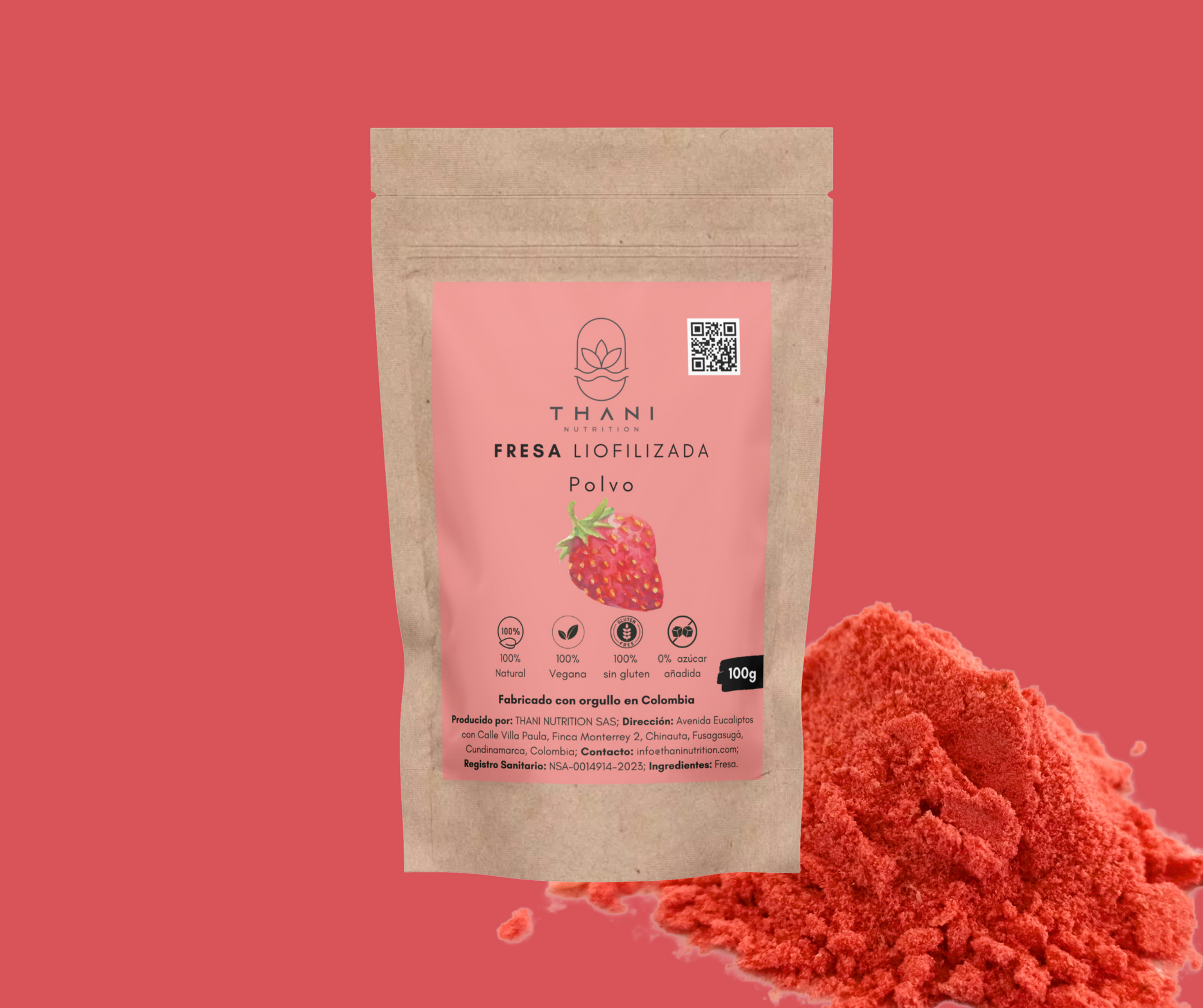 Fresa Liofilizada en Polvo