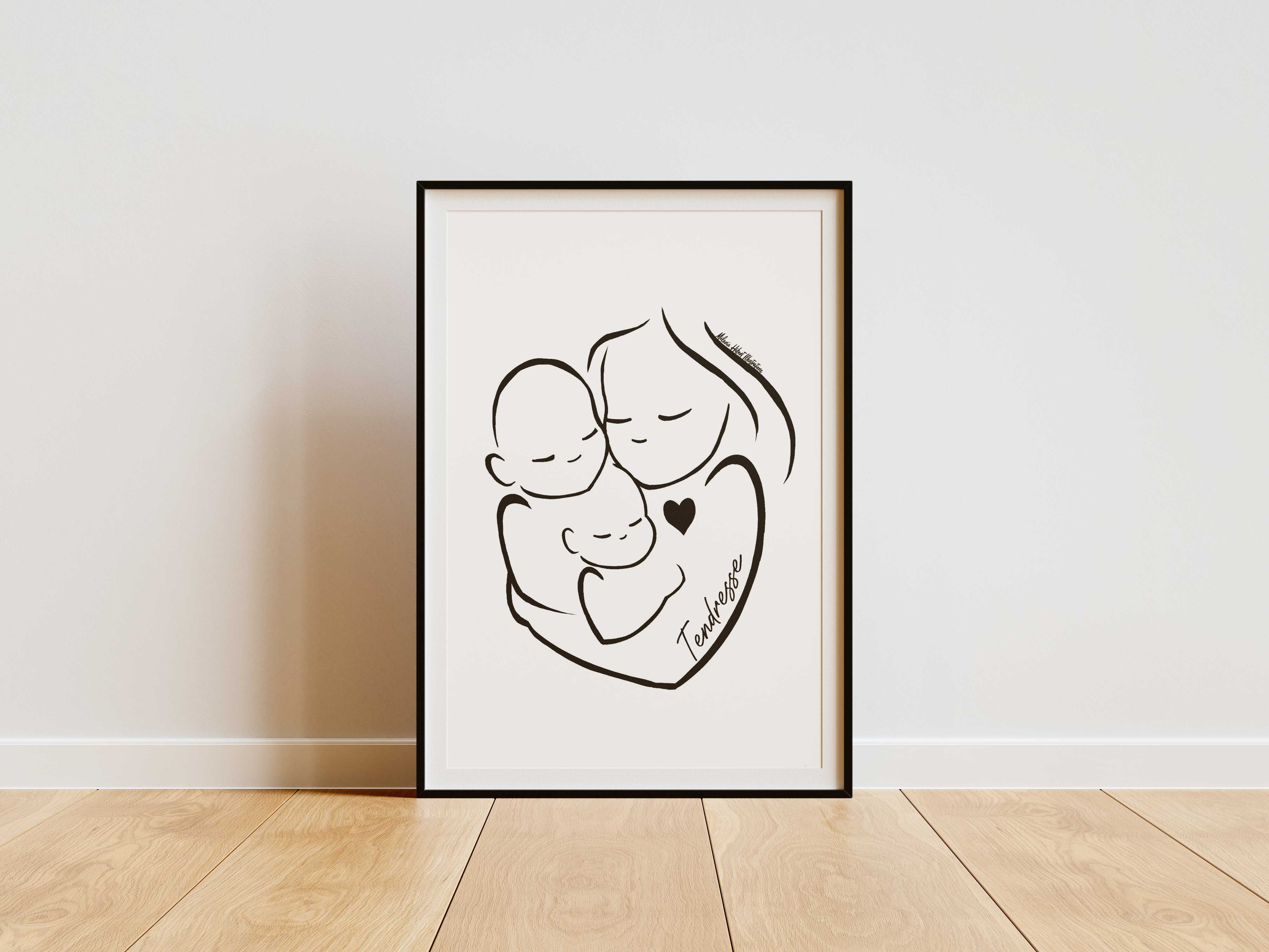 Dessin au trait- Line Art- Tendresse