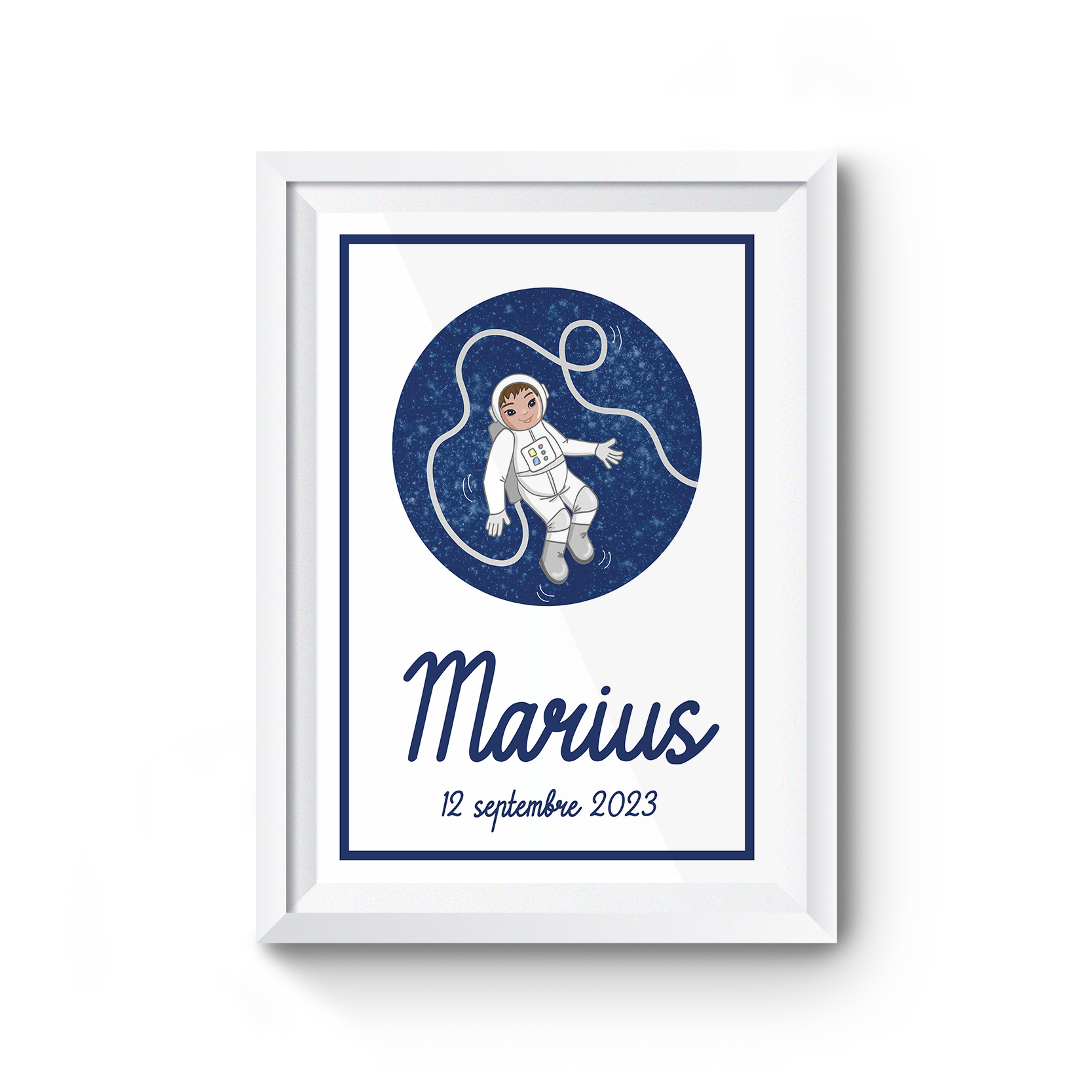 affiche de naissance astronaute personnalisée