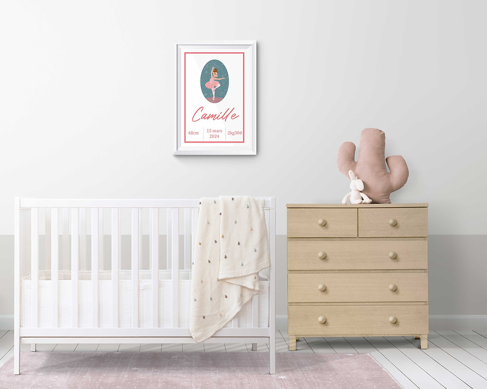 Affiche de naissance personnalisée danseuse