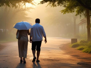 Two people walking beneath one umbrella, symbolising communication, trust and mutual consideration