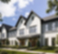 Architectural 3D rendering of modern townhouse development exterior by Kolo CGI