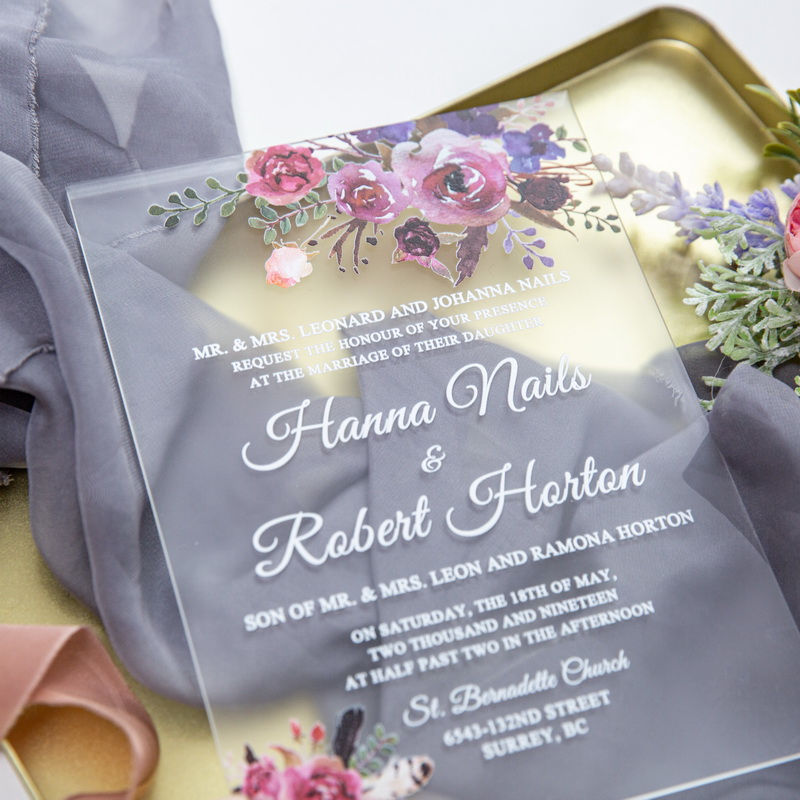 Thumbnail: Floral Acrylic Invitation