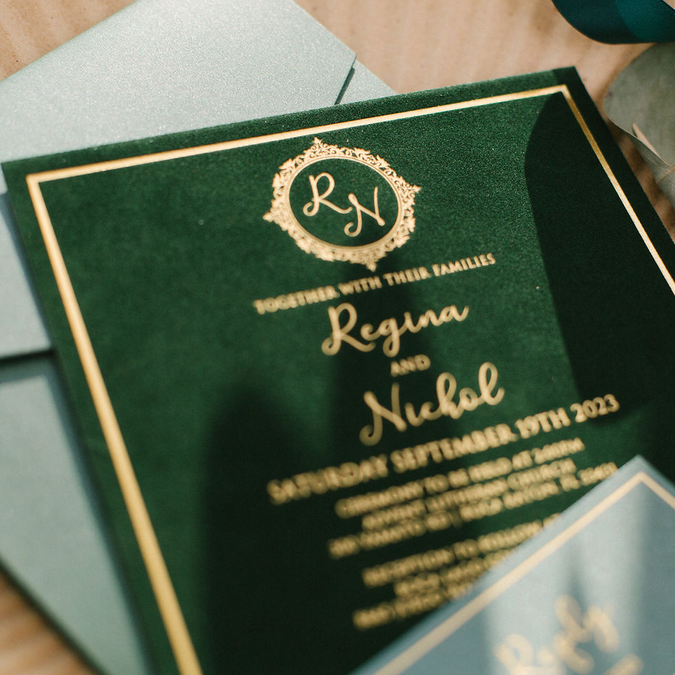 Thumbnail: Green Velvet Invitation Set