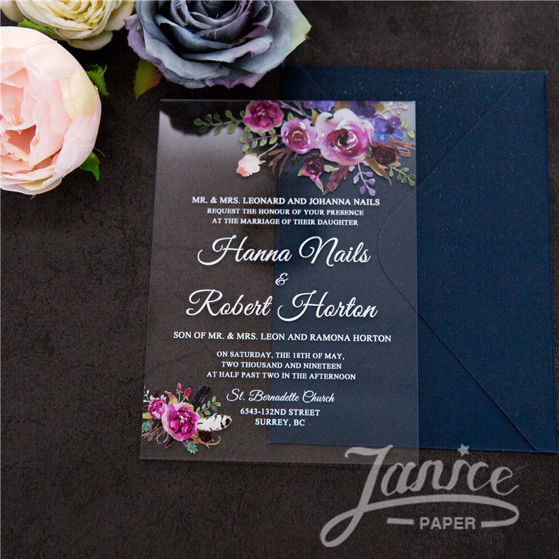Thumbnail: Floral Acrylic Invitation