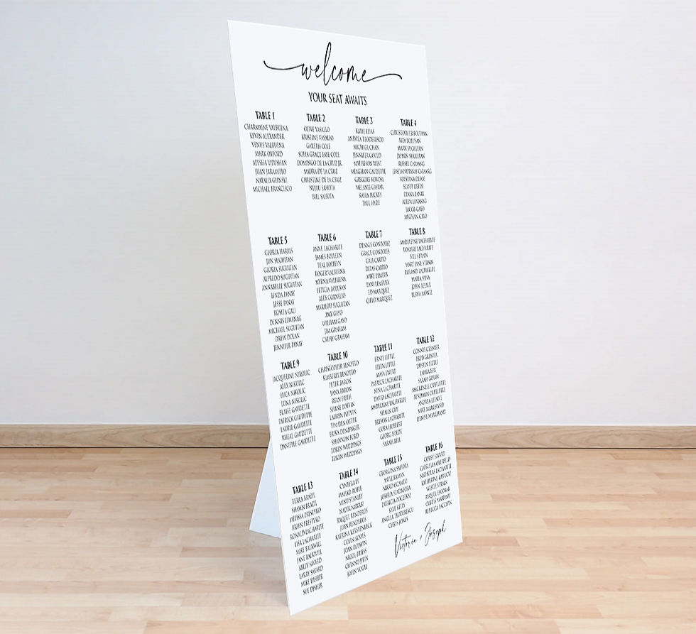 Thumbnail: Big Seating Charts, Large Wedding Seating Chart