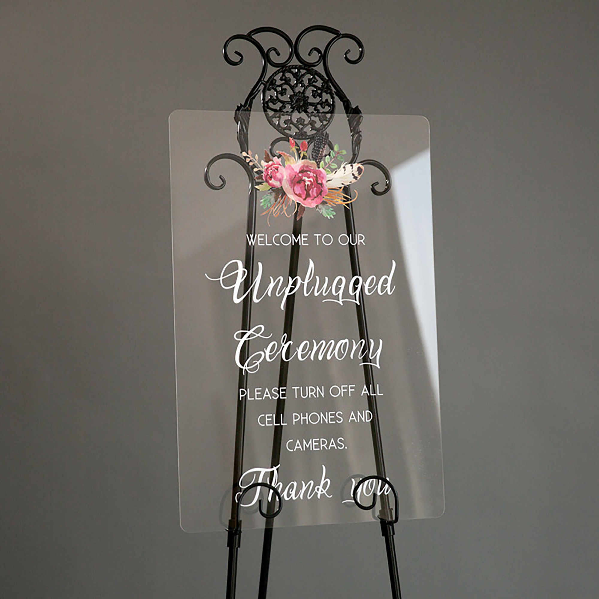 Unplugged Ceremony Acrylic Sign