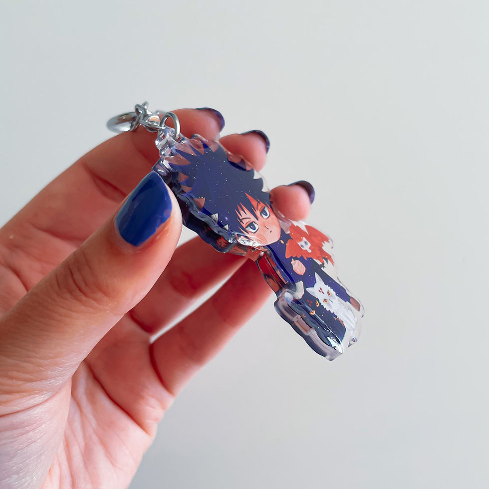 Thumbnail: Llaveros acrílicos glitter epoxy hechiceros