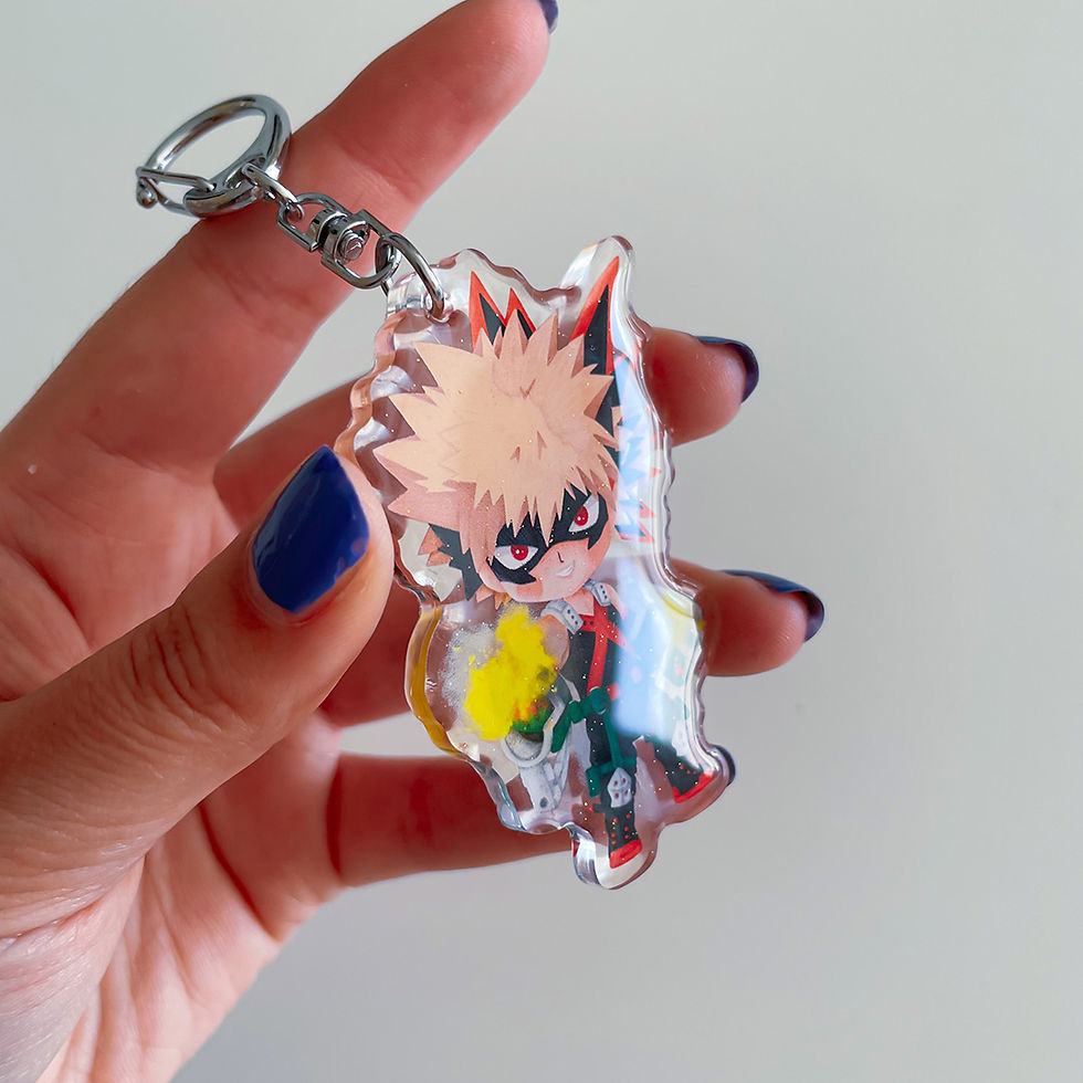 Thumbnail: Llaveros acrílicos glitter epoxy héroes