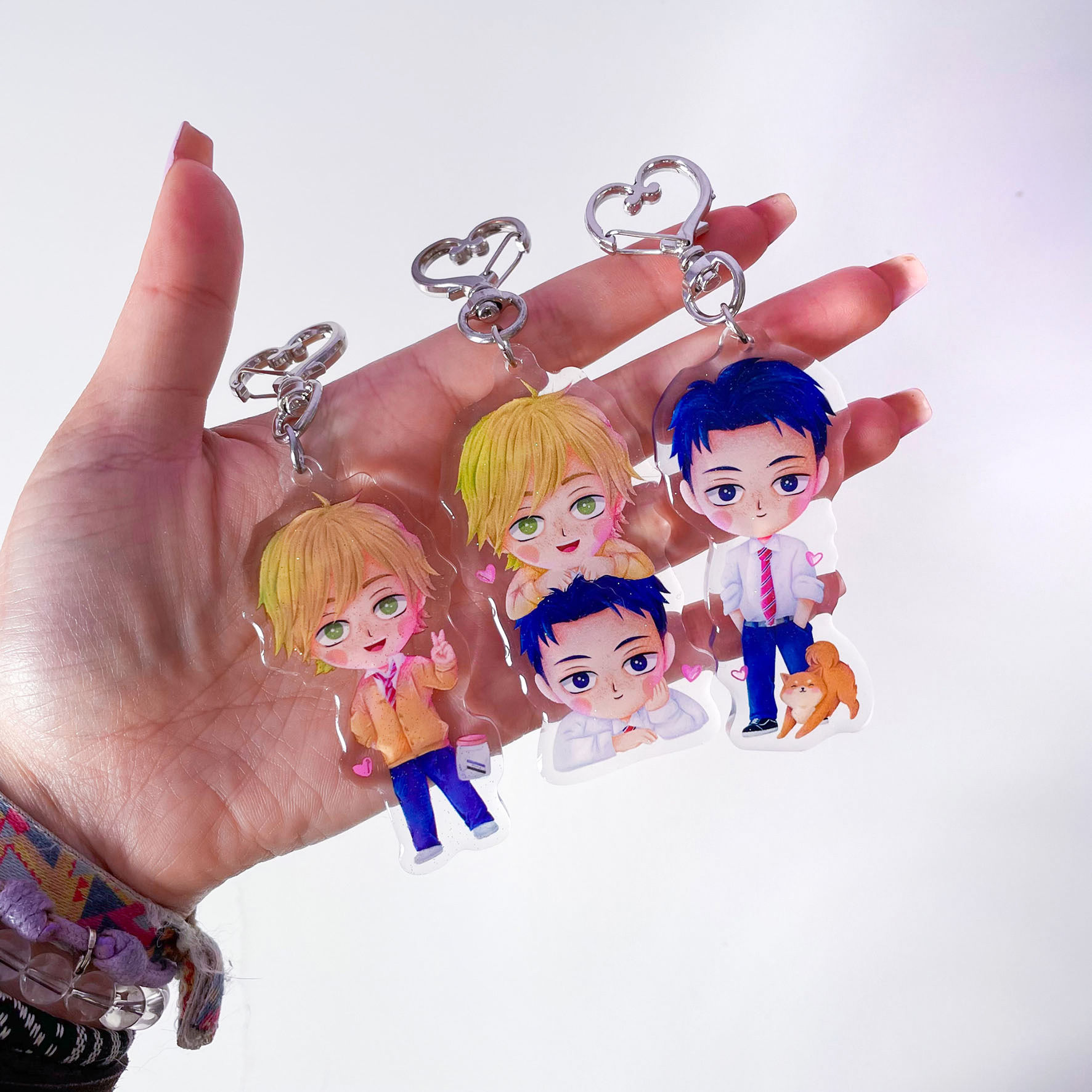 Llaveros glitter epoxy confuso