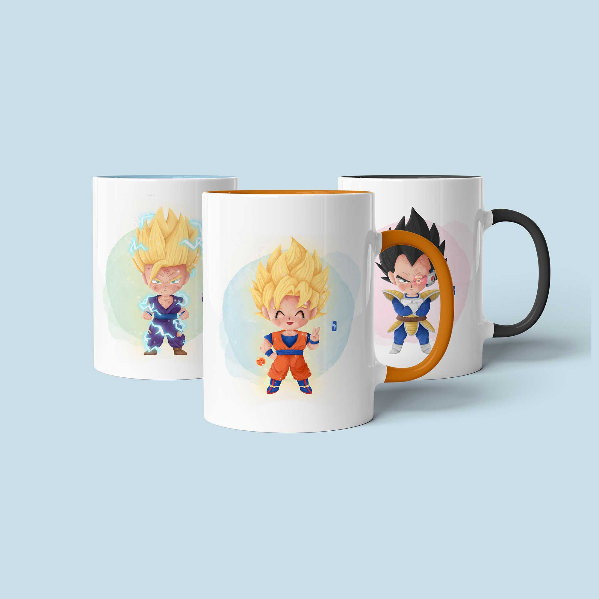 Tazas anime chibis guerreros