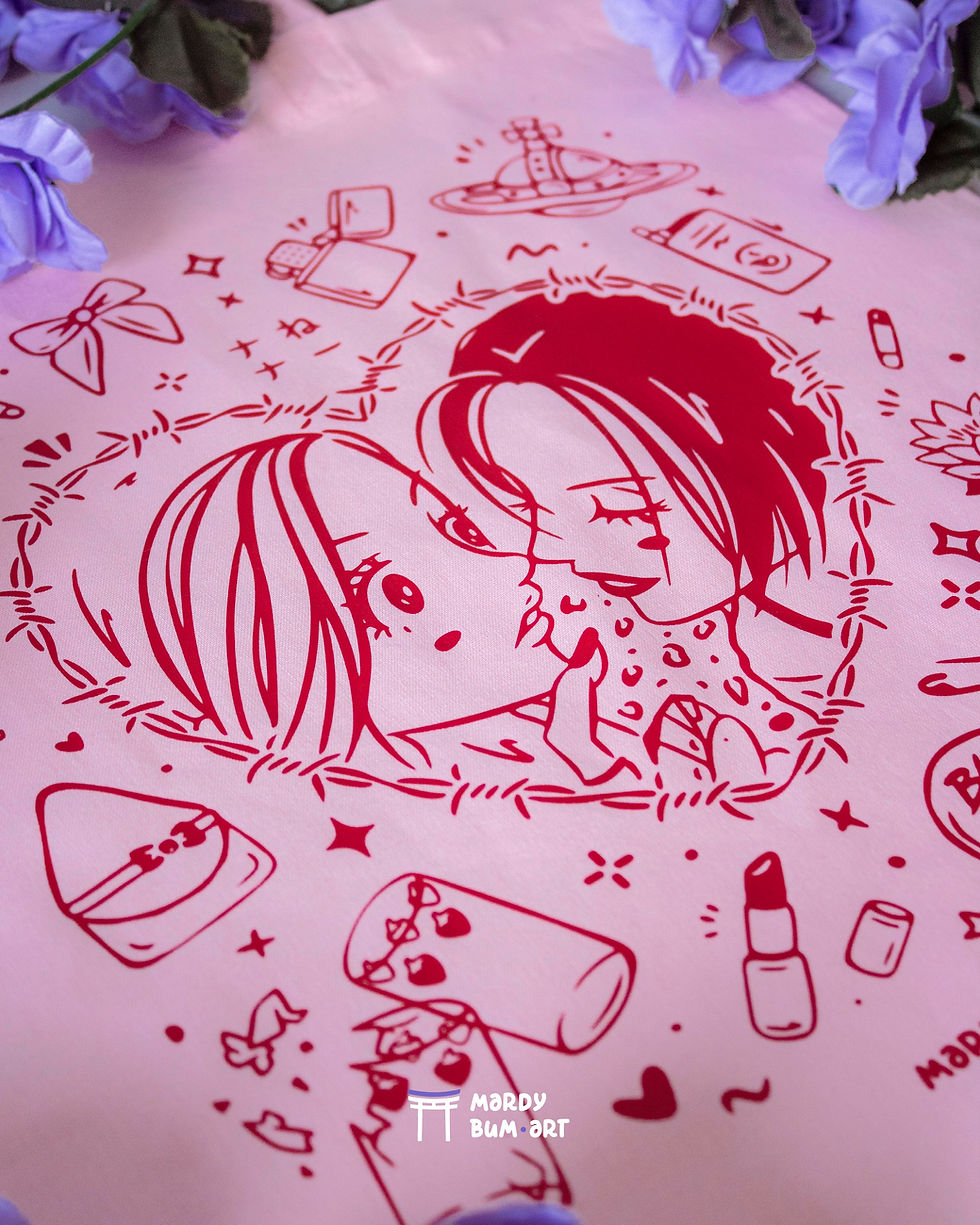 Thumbnail: Totebag rosa love