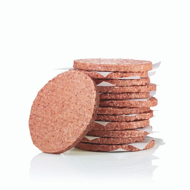 Stapel saftiger, roter Burger-Patties