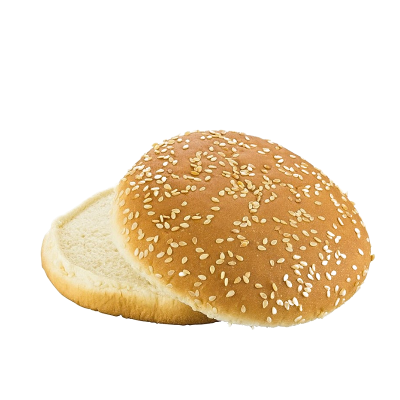 Sesambrötchen, halbiert, bereit zum Befüllen