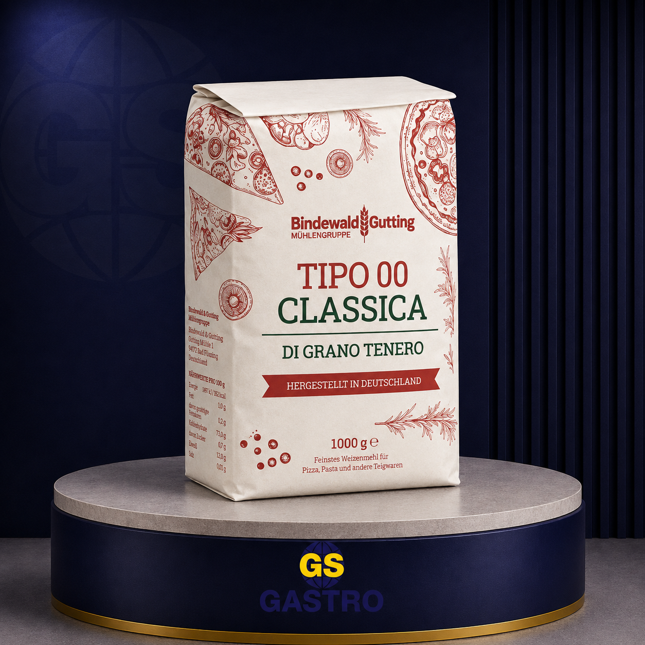 Wheat flour T00 Classica 1KG Bindewald