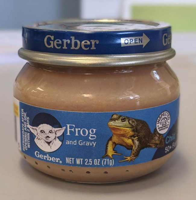 Funny pictures frog and gravy Baby Yoda Gerber food