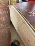 A stack of old books.