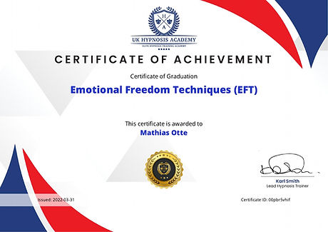 Certificate for Emotional Freedom Techniques