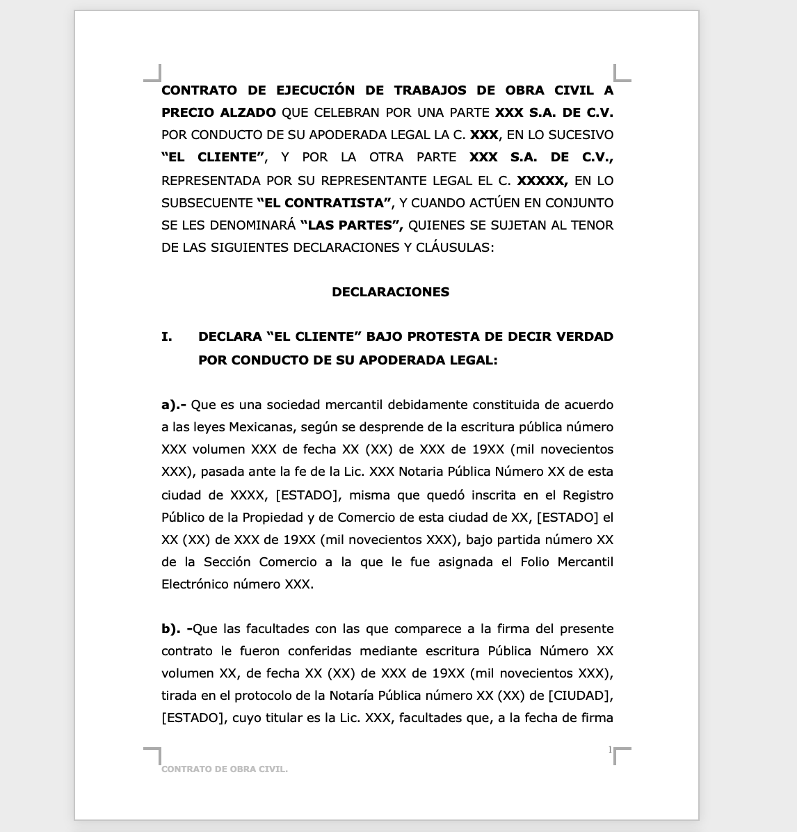 OBRA A PRECIO ALZADO
