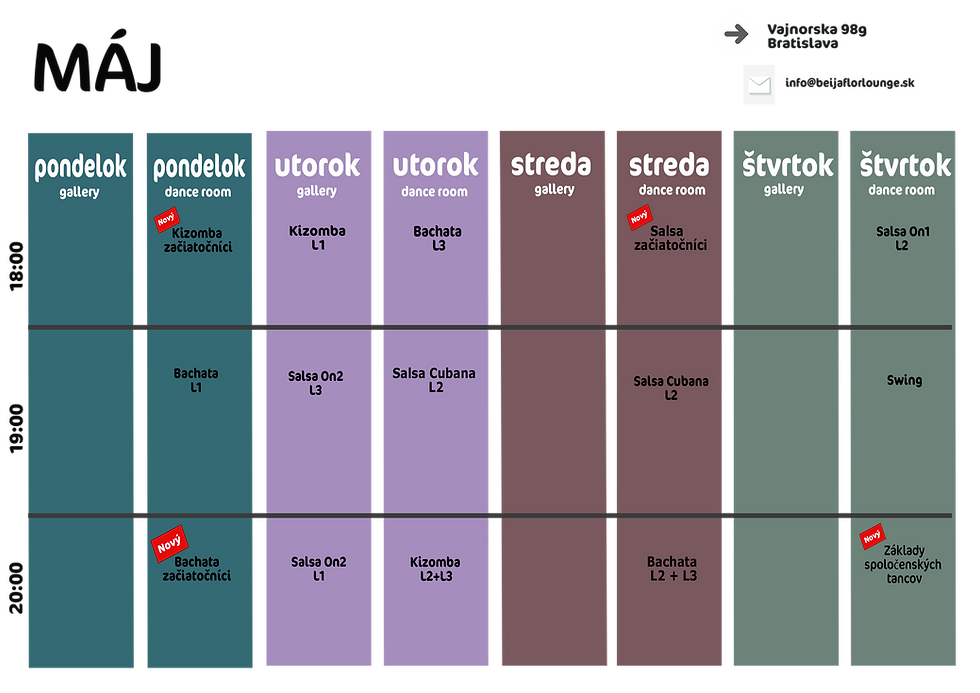 Tanečné kurzy - Máj 26