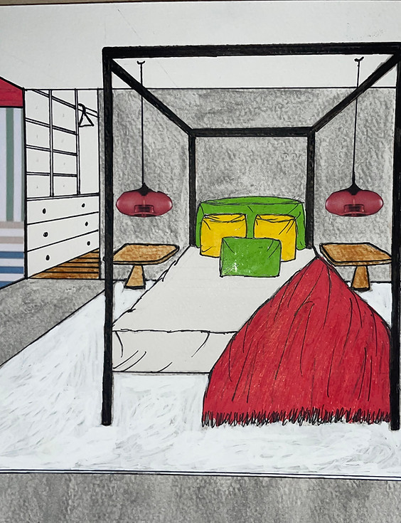 Croquis ébauche chambre - design by davina