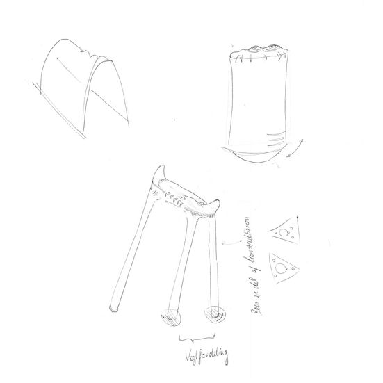 Hand sketches of three concepts