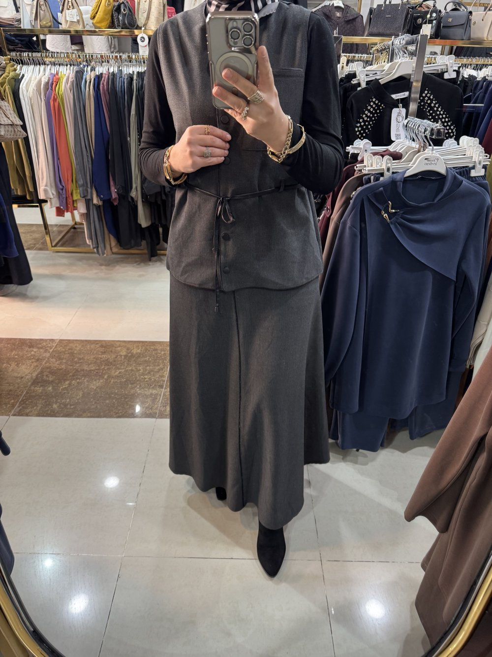 YELEKLİ ETEKLİ TAKIM - Antrasit - 2627165