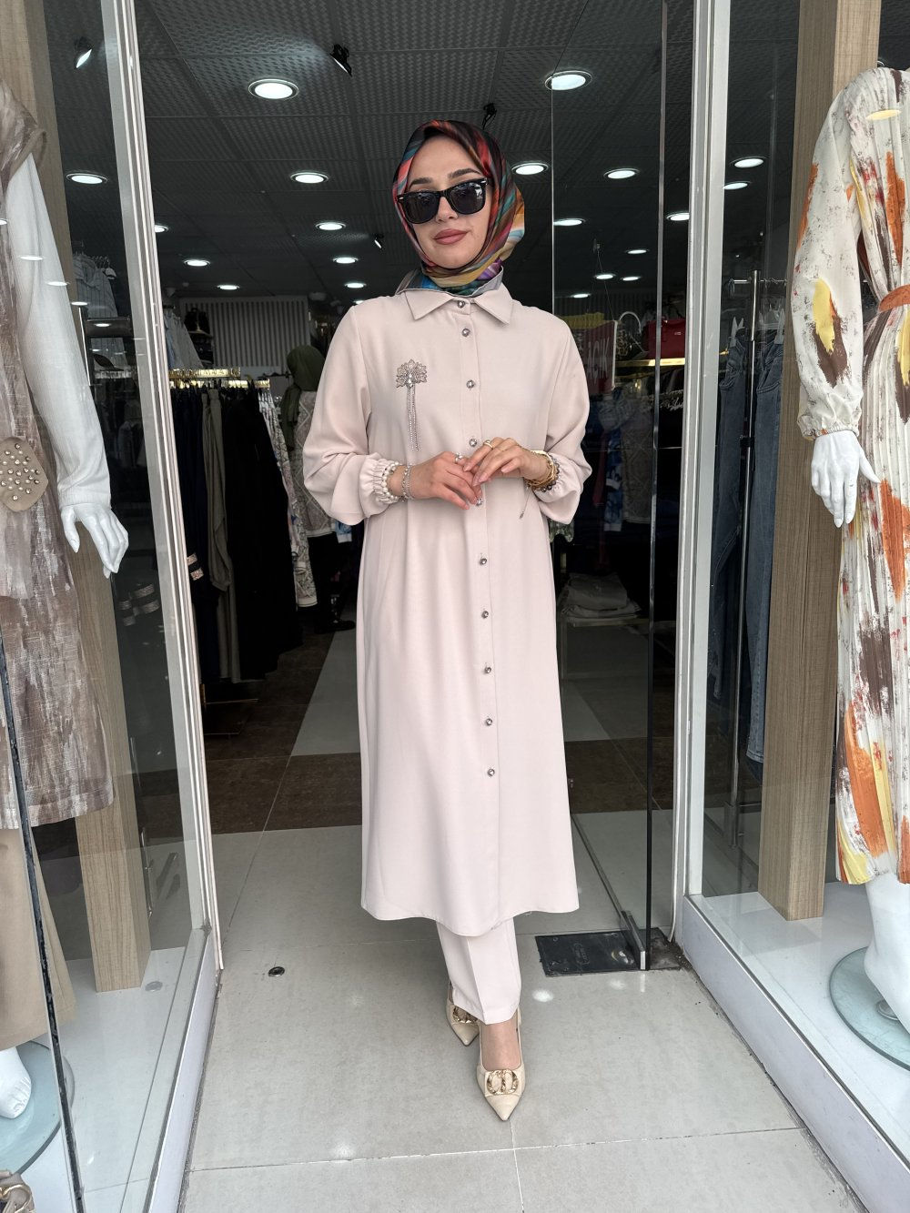 POLO TAKIM KREP ŞIK TAKIM - Bej - 922